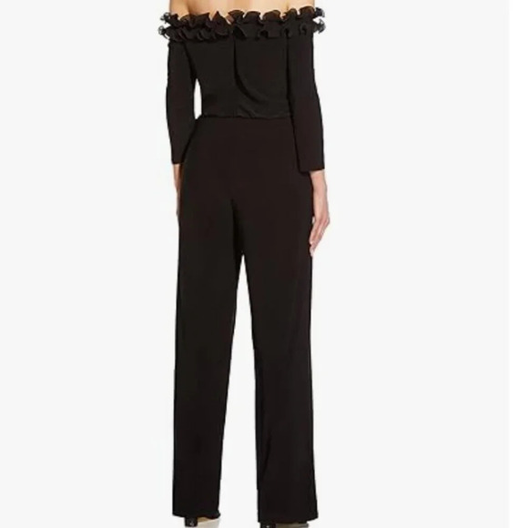 Adrianna Papell Ruffled Off-The-Shoulder Jumpsuit size 4 - Picture 2 of 11